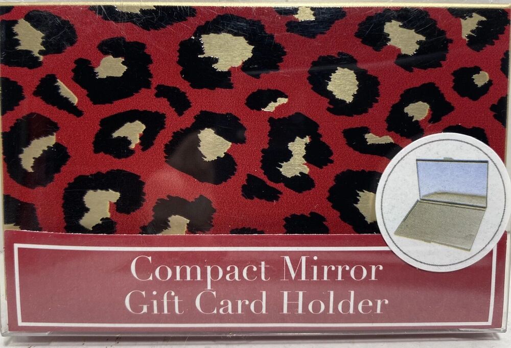 NEW SHOP LADY JAYNE LEOPARD COMPACT MIRROR GIFT CARD HOLDER